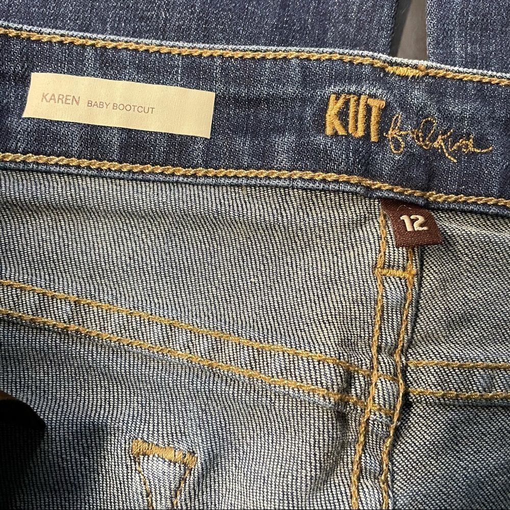 Kut from the Kloth Women’s 12 Karen Baby Boot Cut Mid Rise Distressed Jean USA - Picture 7 of 10